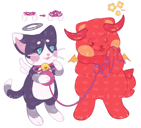 Regular Flat Colored Chibis + Props