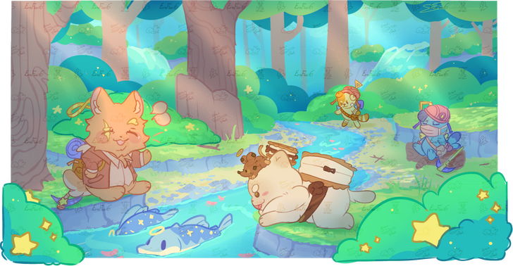 Cleaned Sketch Chibi + Scenery + Render